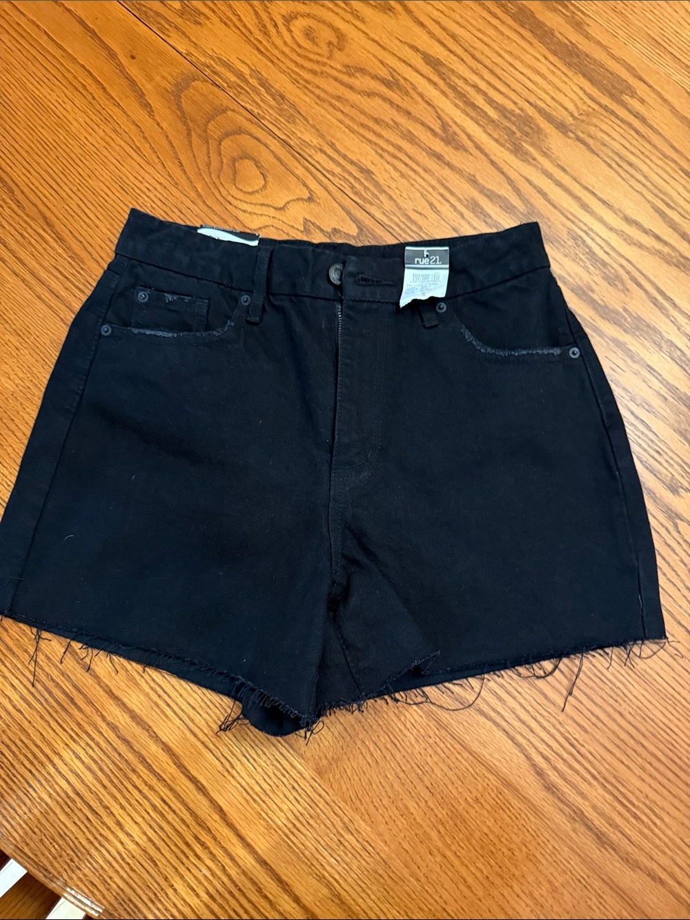Rue21 Black High-Rise Denim Cutoff Shorts Curvy HI Rise Size 8